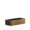 Fioriera Bassa PLANTER WOOD XIC 100 in Metallo colore Antracite 100x40x25cm-Herstera Discount