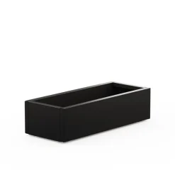 Fioriera Bassa PLANTER WOOD XIC 100 in Metallo colore Antracite 100x40x25cm-Herstera Discount