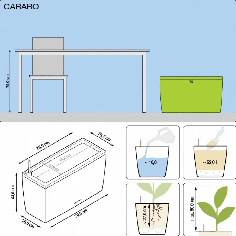 Fioriera Cararo 75 Set Completo-Lechuza Outlet