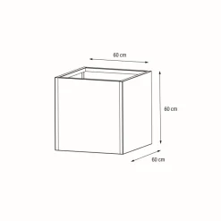 Fioriera Cubo PLANTER CUBE 60 in Metallo colore Antracite 60x60x60 cm-Herstera Best