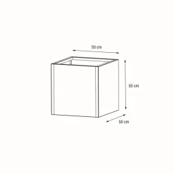 Fioriera Cubo PLANTER CUBE 50 in Metallo colore Antracite 50x50x50 cm-Herstera Sale