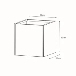 Fioriera Cubo PLANTER CUBE 80 in Metallo colore Antracite 80x80x80 cm-Herstera Online