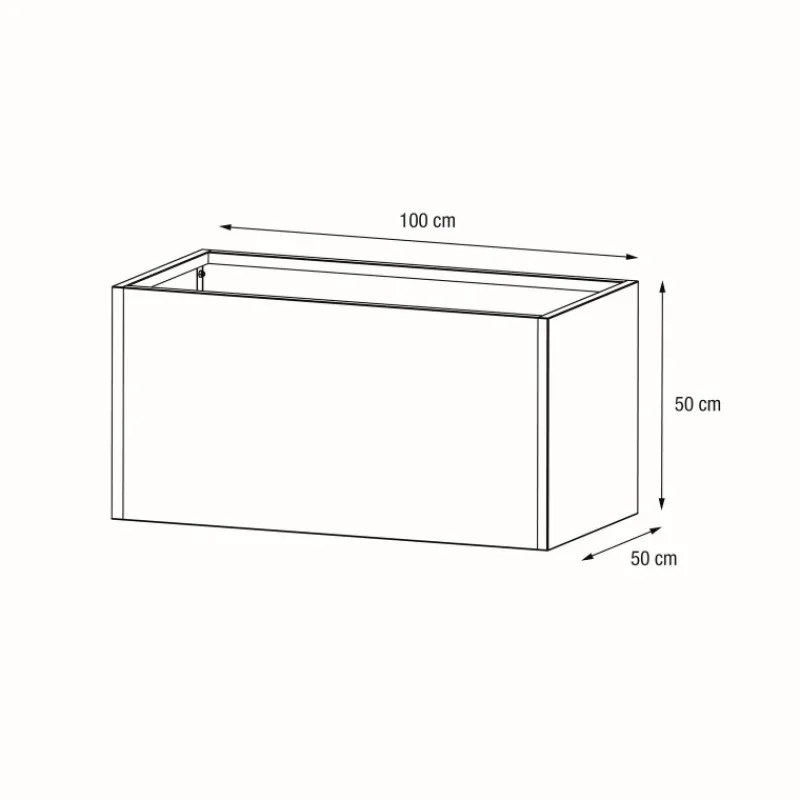 Fioriera PLANTER 50 in Metallo colore Grigio Scuro 100x50x50cm-Herstera Outlet