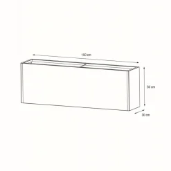 Fioriera PLANTER 30 in Metallo colore Antracite 150x30x50 cm-Herstera Discount