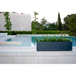 Fioriera PLANTER BALCONY in Metallo colore Antracite 100x25x25 cm-Herstera Clearance