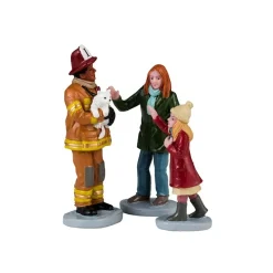 Fireman To The Rescue Set Of 3 Cod. 42325-Lemax New