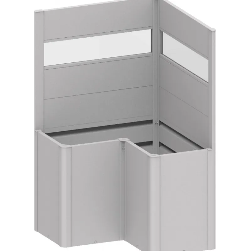 Frangivista con Elemento Vetro per Aiuola Rialzata a L in Metallo-Biohort Best