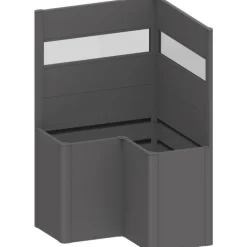 Frangivista con Elemento Vetro per Aiuola Rialzata a L in Metallo-Biohort Best