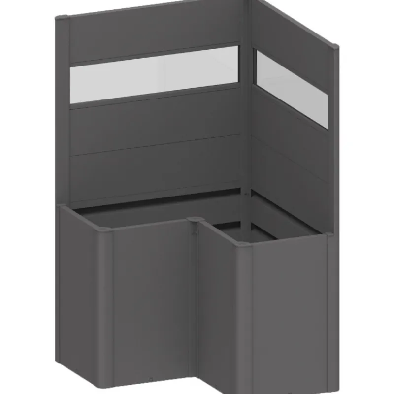 Frangivista con Elemento Vetro per Aiuola Rialzata a L in Metallo-Biohort Best