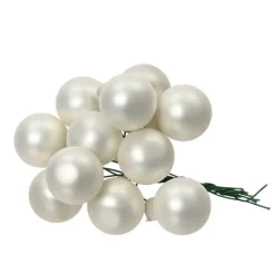 Grappolo di Palline in Vetro Colore Bianco-Kaemingk Outlet