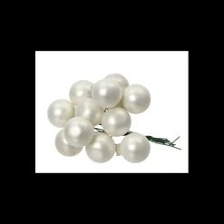 Grappolo di Palline in Vetro Colore Bianco-Kaemingk Outlet