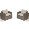 2 Poltrone Con Braccioli CALIFORNIA Cappuccino-Keter Outlet