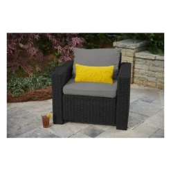 2 Poltrone Con Braccioli CALIFORNIA Grafite-Keter Outlet