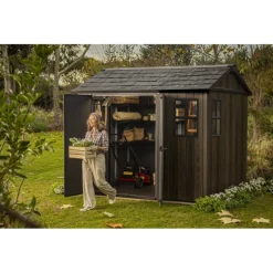 Casetta da Giardino in Resina SIGNATURE APEX 975 NOCE - Doppia scelta di montaggio-Keter Sale