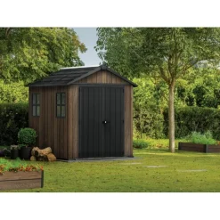 Casetta da Giardino in Resina SIGNATURE APEX 757 NOCE - Doppia scelta di montaggio-Keter New