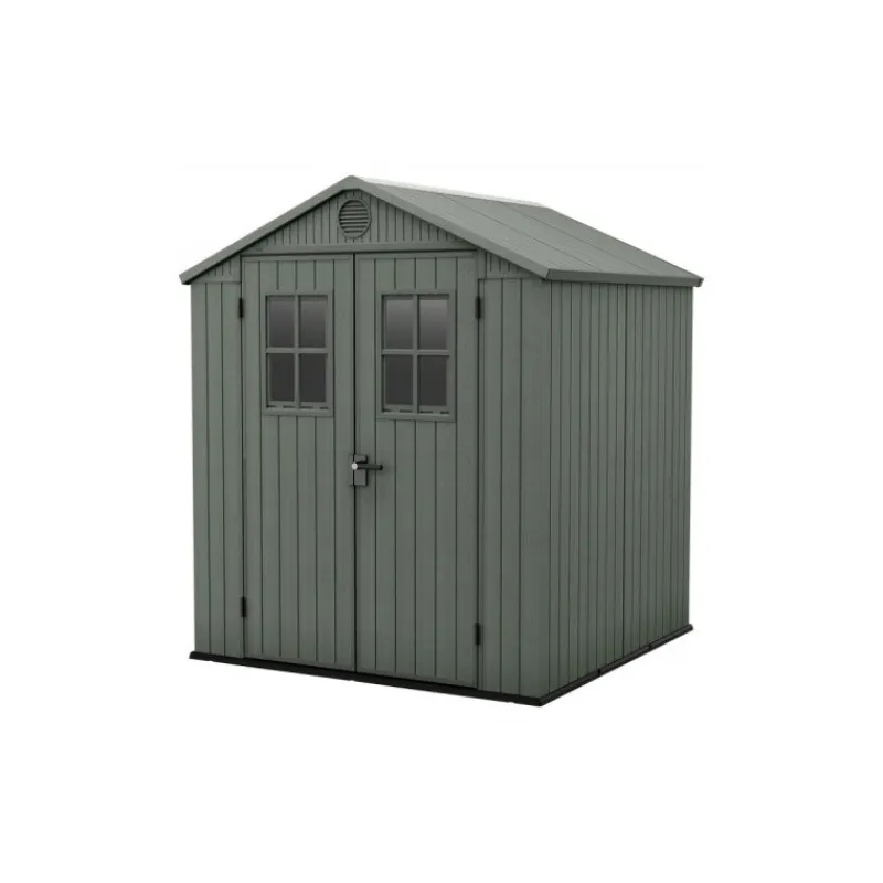 Casetta da Giardino in Resina DARWIN 6x6 Green con Finestre Frontali-Keter Outlet