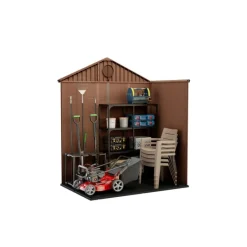 Casetta da Giardino in Resina DARWIN 6x4 Wood con Finestre Frontali-Keter Best