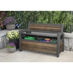 Cassapanca in Resina SIGNATURE DECO BENCH 60 NOCE-Keter Hot