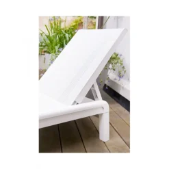 Lettino Prendisole MALLORCA SUNLOUNGER Bianco-Keter Hot