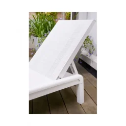 Lettino Prendisole MALLORCA SUNLOUNGER Bianco-Keter Hot