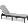 Lettino sdraio con cuscino JAIPUR grafite-Keter Clearance