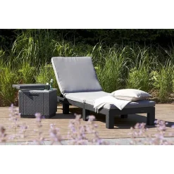 Lettino Sdraio Con Cuscino DAYTONA Grafite-Keter Hot