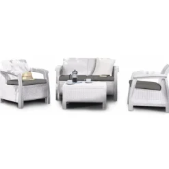 Set Lounge CORFU' Bianco-Keter Outlet