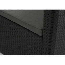 Set Lounge MARIE Grafite Divano + 2 Poltrone + Tavolino Aperto-Keter Discount