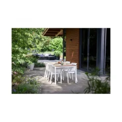 Tavolo PORTO 160 effetto Legno struttura Bianca-Keter Outlet