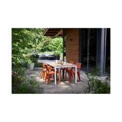 Tavolo PORTO 160 effetto Legno struttura Bianca-Keter Outlet