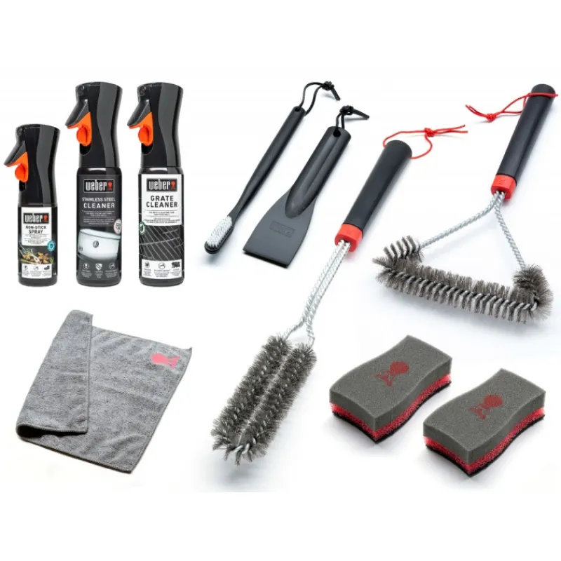 Kit di pulizia per barbecue a gas in acciaio inox Cod. 18283-Weber Outlet