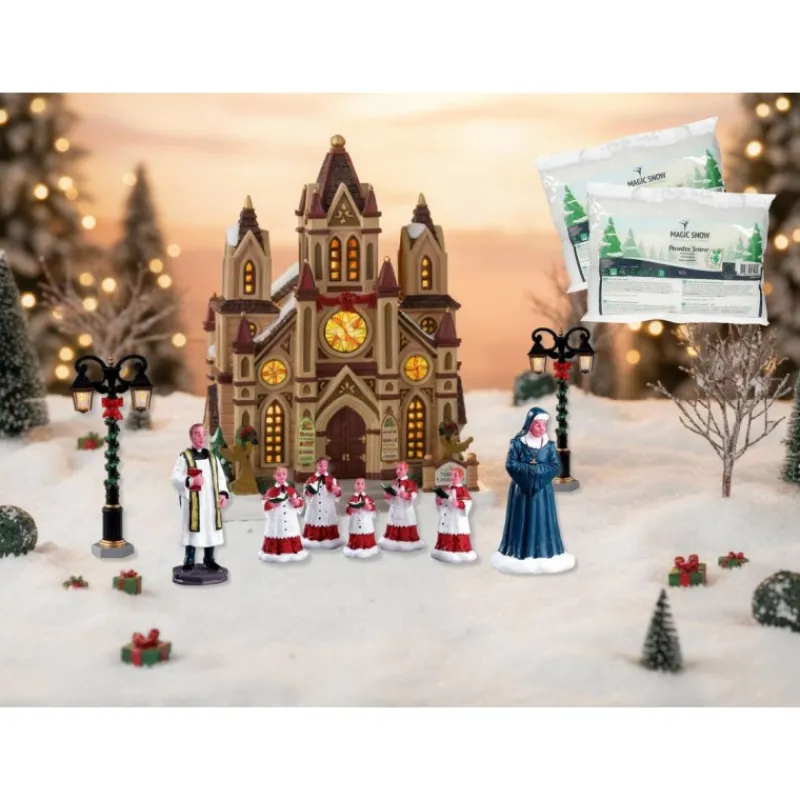 Grace Cathedral Pack con Neve in Omaggio-Lemax Sale