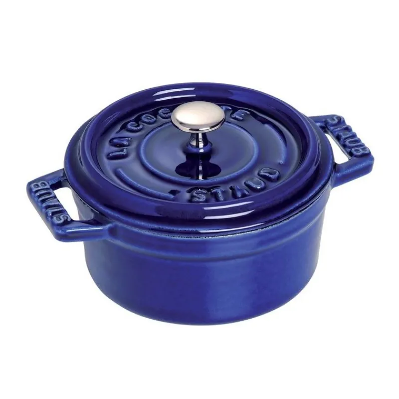 Mini Cocotte 10 cm Blu Scura in Ceramica-Staub Sale
