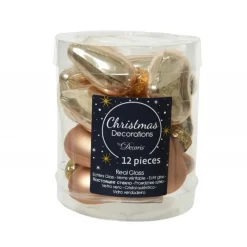 Mini cuori in vetro da appendere. Set di 12-Kaemingk Outlet