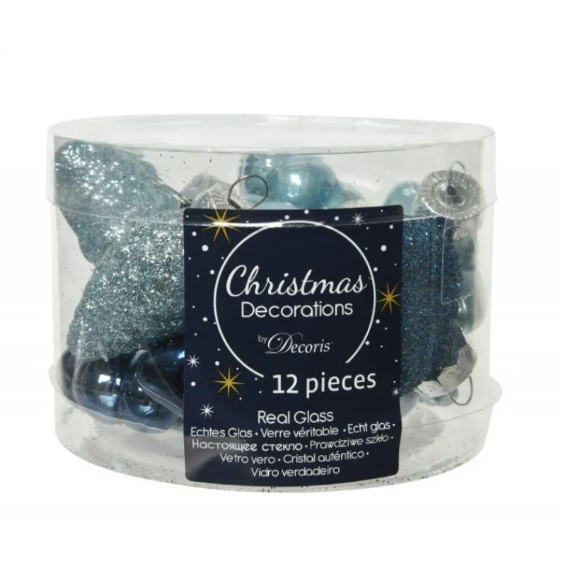 Mini decorazioni in vetro da appendere. Set di 12-Kaemingk