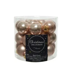 Mini Palline in vetro da appendere Beige dim 2.5 cm Box da 24-Kaemingk Clearance