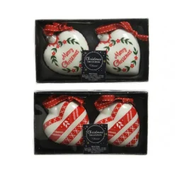 Pallina a forma di cuore condezione di 2 palline-Kaemingk Clearance