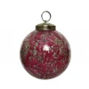 Pallina in vetro da appendere 10 cm rosso.-Kaemingk New