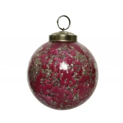 Pallina in vetro da appendere 10 cm rosso.-Kaemingk New