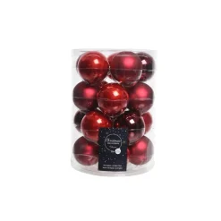 Palline di Natale da Appendere in Vetro 6 cm Rosso. Set di 20-Kaemingk Outlet