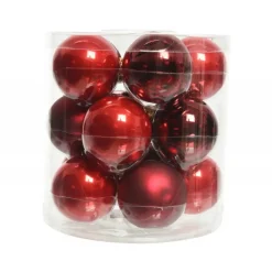 Palline di Natale in vetro da appendere 6 cm Rosso. Set 15-Kaemingk Sale