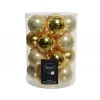 Palline di Natale in vetro da appendere 6 cm Oro e Perla. Set 20-Kaemingk Hot
