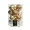 Palline di Natale in vetro da appendere 8 cm Perla, Caramello e Bianco. Set 16-Kaemingk Sale