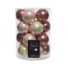 Palline di Natale in vetro da appendere 6 cm Oro e Rosa. Set 20-Kaemingk Clearance