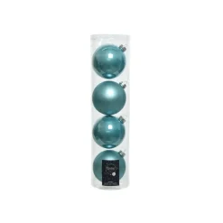 Palline in vetro da appendere Blu Artic dim 10 cm Box da 4-Kaemingk Online