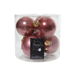 Palline in vetro da appendere Rosa Velvet dim 8 cm Box da 6-Kaemingk Best