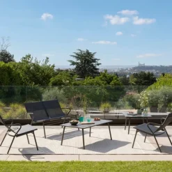 Panca Bassa imbottita VENCE LFM5287 Obsidian/Titane-LaFuma Best