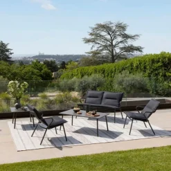 Poltrona Bassa imbottita VENCE LFM5347 Dark Grey/Titane-LaFuma Discount