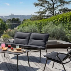 Poltrona Bassa imbottita VENCE LFM5347 Dark Grey/Titane-LaFuma Discount