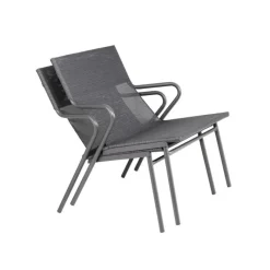 Poltrona Bassa imbottita VENCE LFM5274 Obsidian/Titane-LaFuma